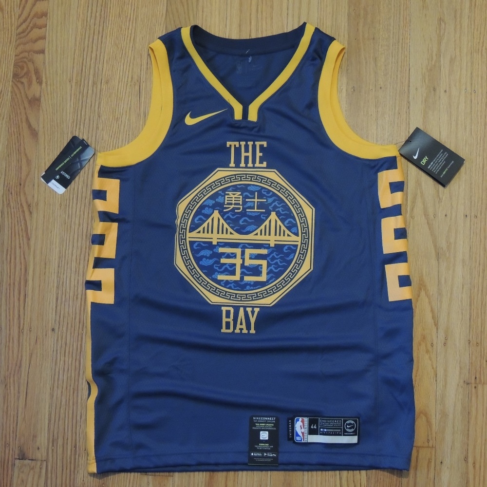 Kevin Durant Warriors Jersey The Bay Gray Nike NEW